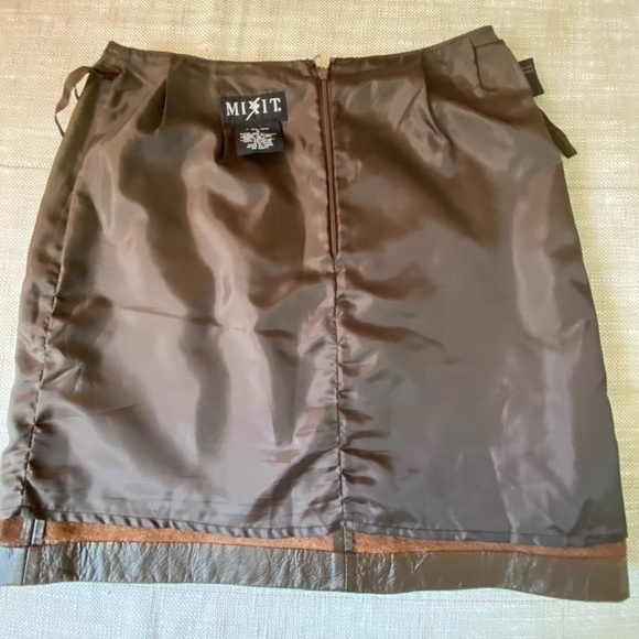 Mix-It Womens Brown Soft Leather Western Casual Skirt- Sz-4 - Picture 2 of 14